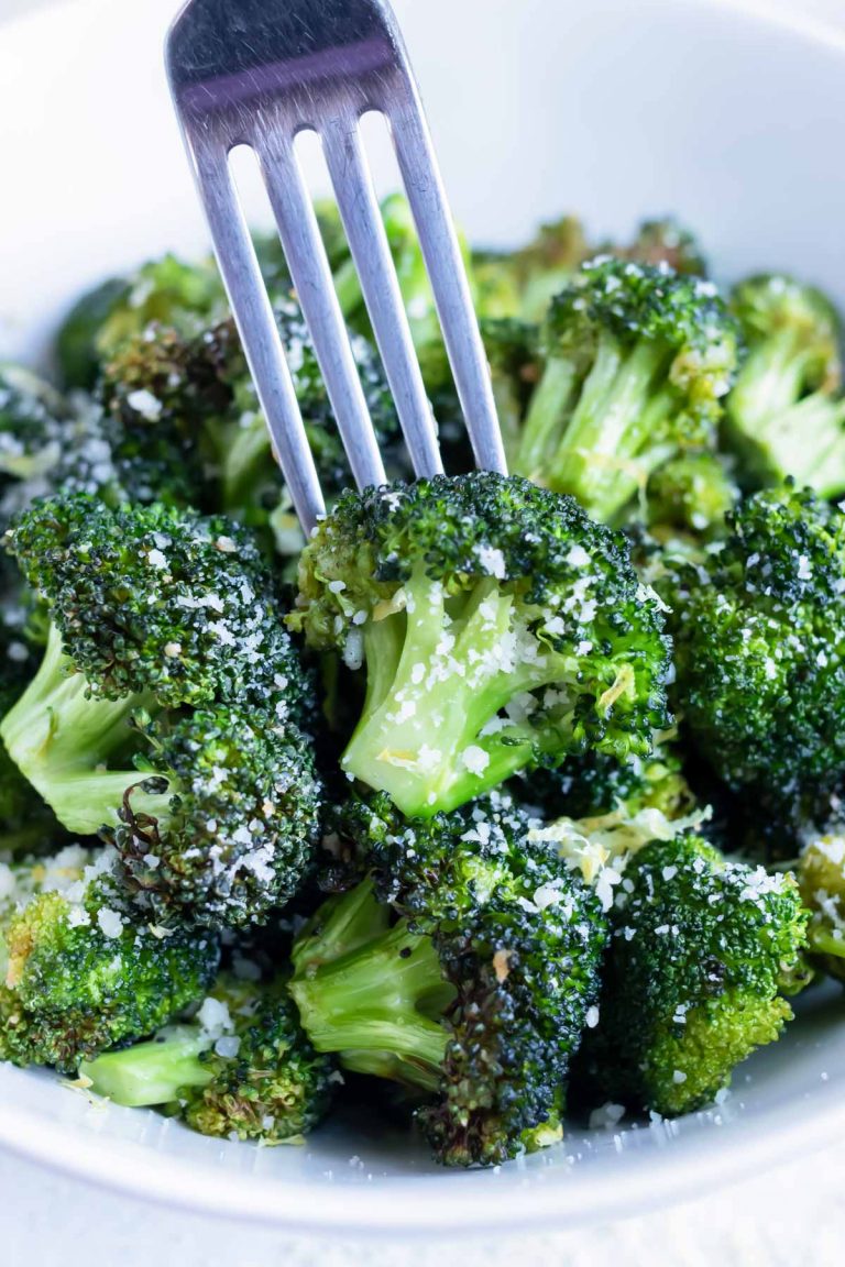 10 Minute Air Fryer Broccoli With Parmesan Evolving Table