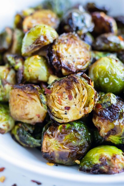 Crispy Air Fryer Brussels Sprouts - Evolving Table