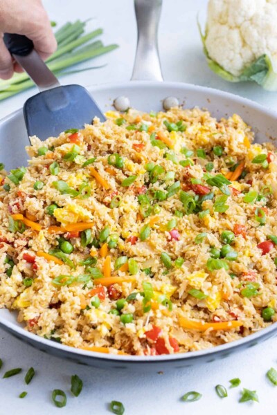 Cauliflower Fried Rice Recipe (Not Soggy!) - Evolving Table