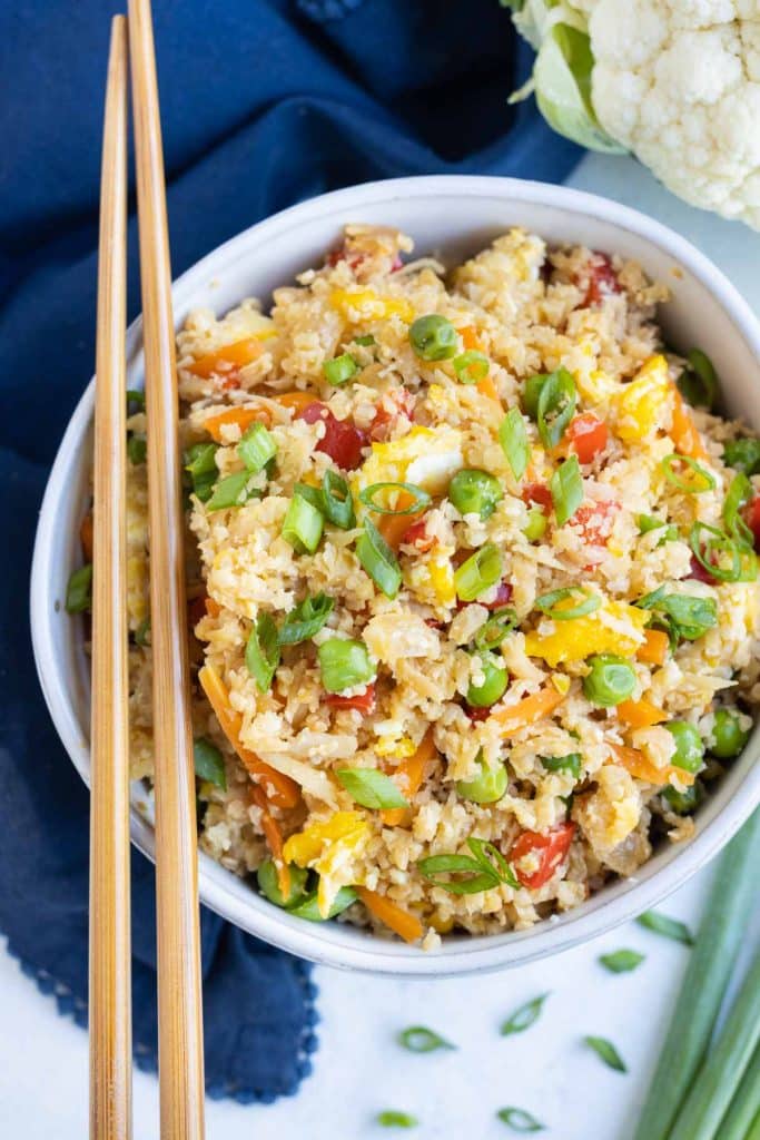 Cauliflower Fried Rice Recipe (Not Soggy!) - Evolving Table