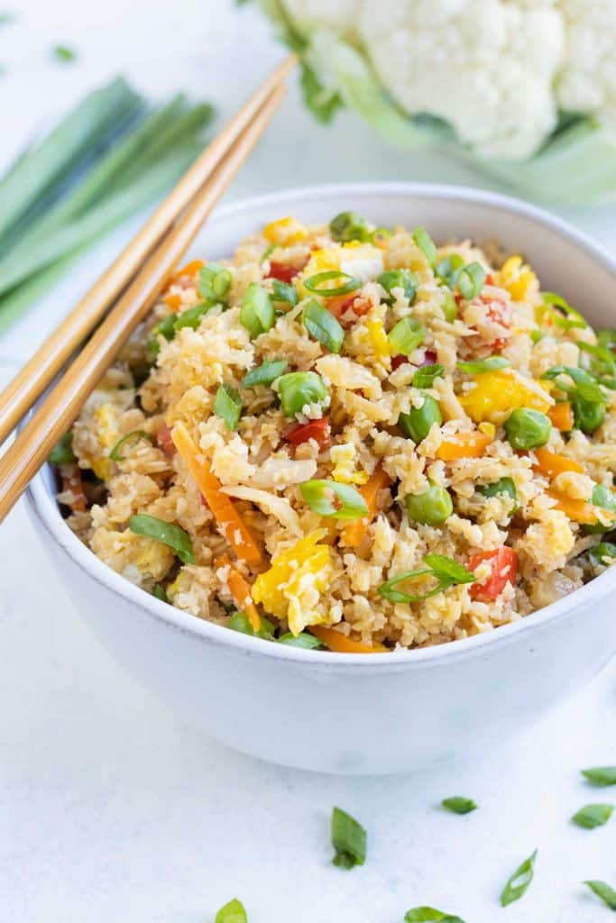 Cauliflower Fried Rice Recipe (Not Soggy!) - Evolving Table