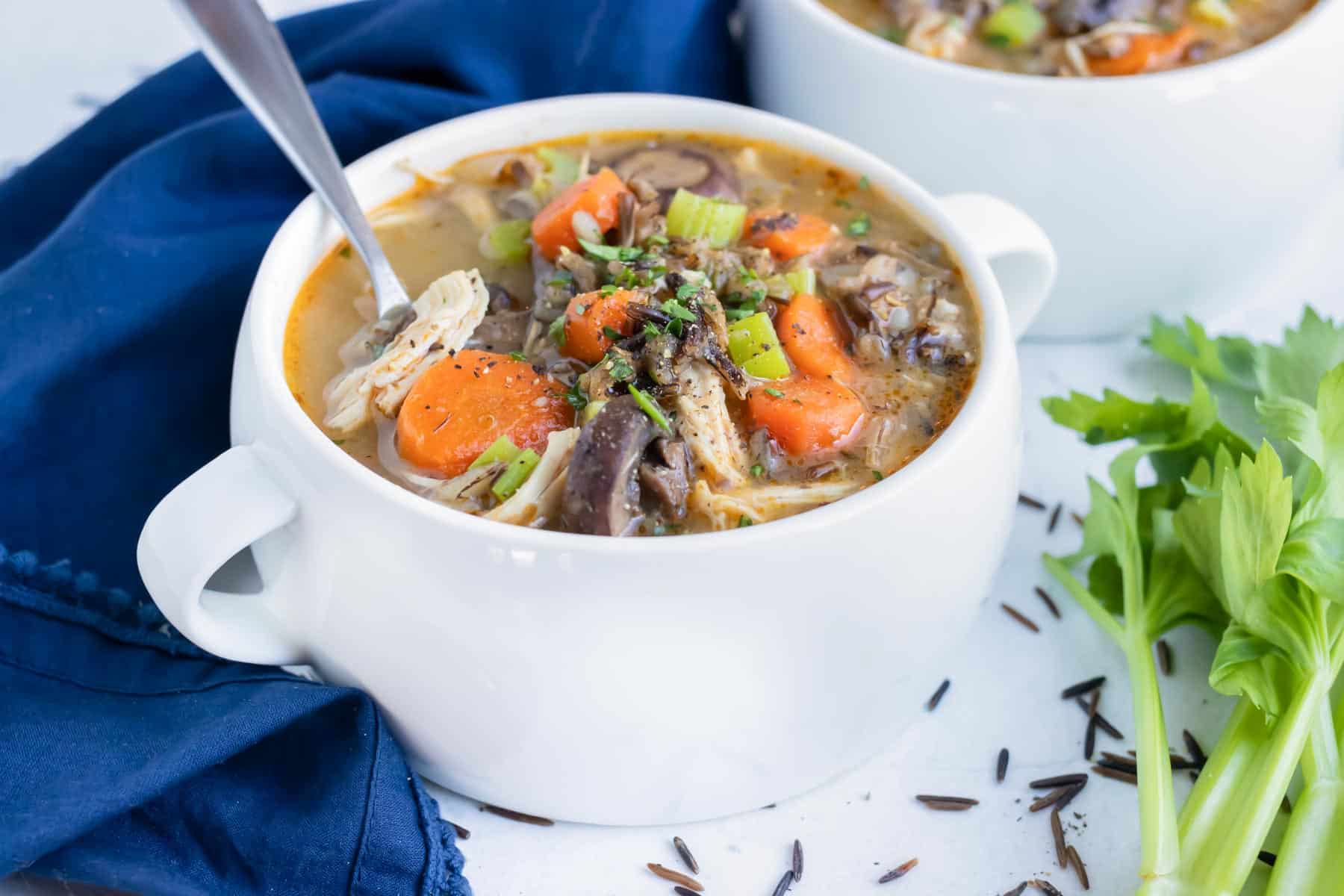 Chicken and Wild Rice Soup Instant Pot - Olga's Flavor Factory