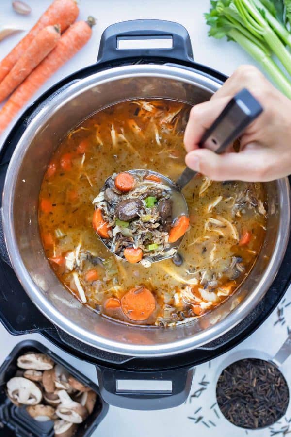 Instant Pot Wild Rice Soup Recipe - Evolving Table