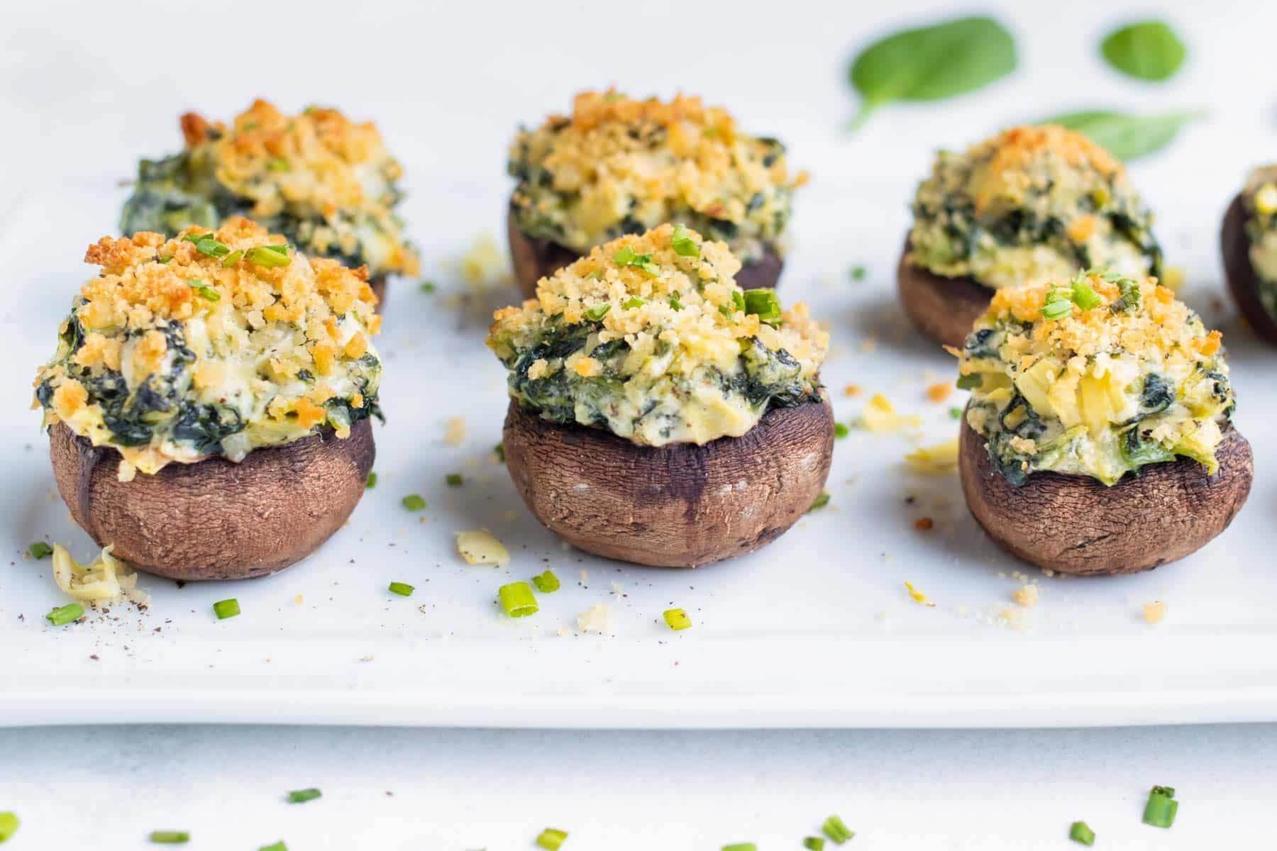 Spinach Stuffed Mushrooms Recipe - Evolving Table