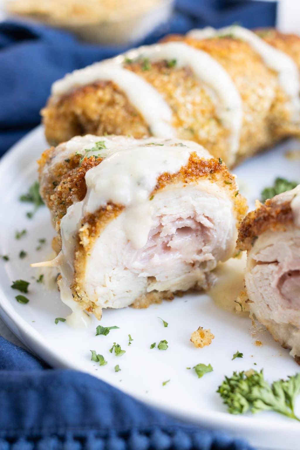 Chicken Cordon Bleu Recipe with Sauce - Evolving Table