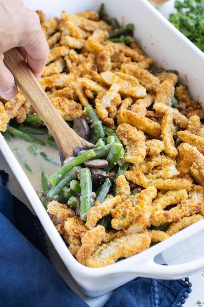 Dairy-Free Green Bean Casserole - Evolving Table