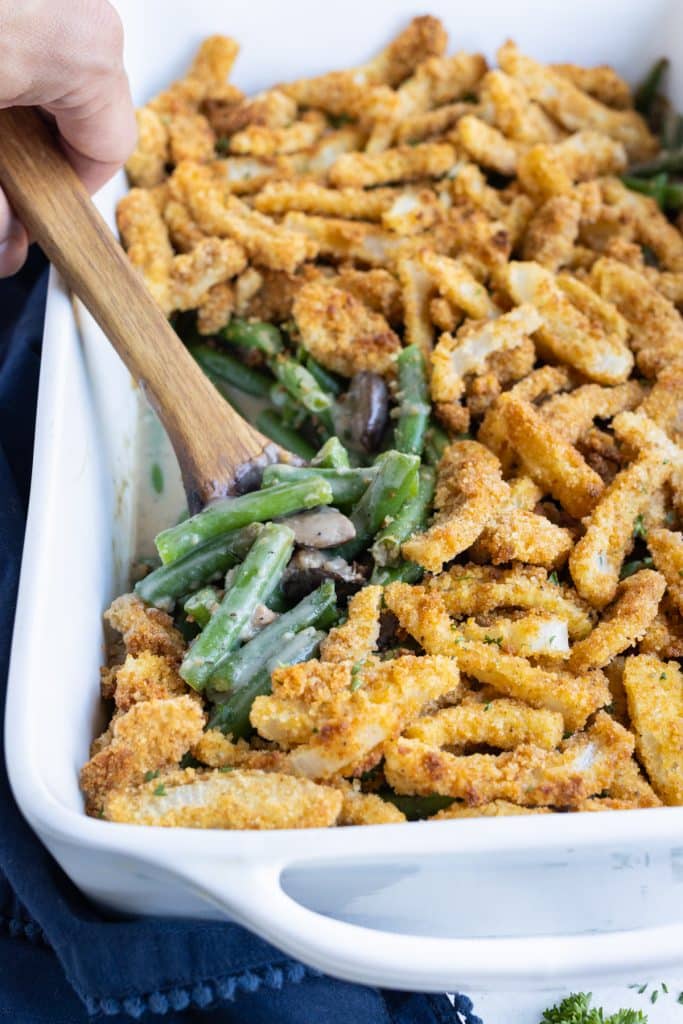 Dairy-Free Green Bean Casserole - Evolving Table