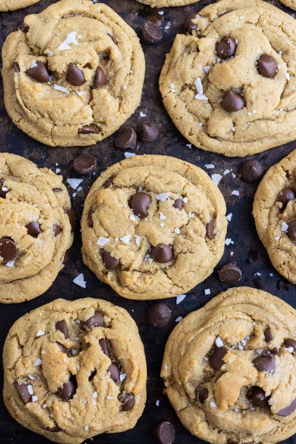 Peanut Butter Chocolate Chip Cookies - Evolving Table