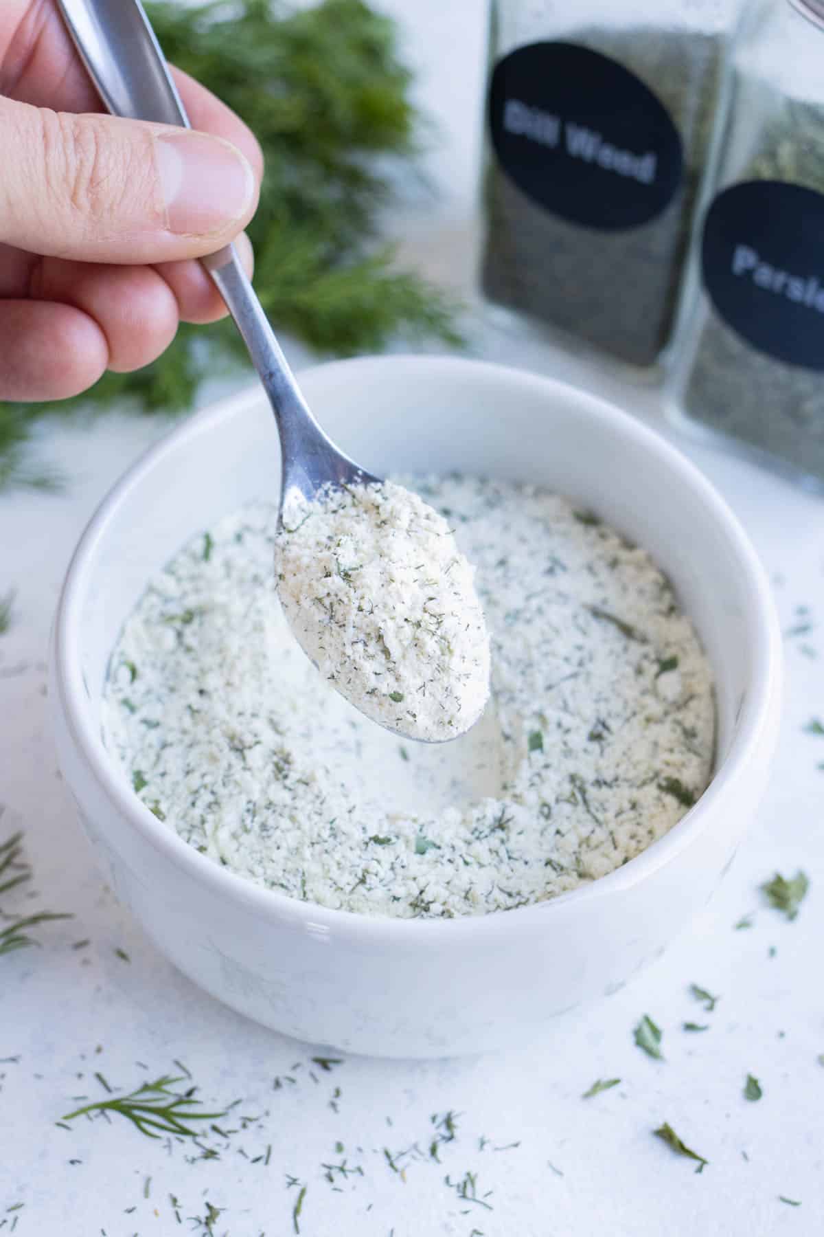 A spoonful of this seasoning is perfect for dips and protiein.