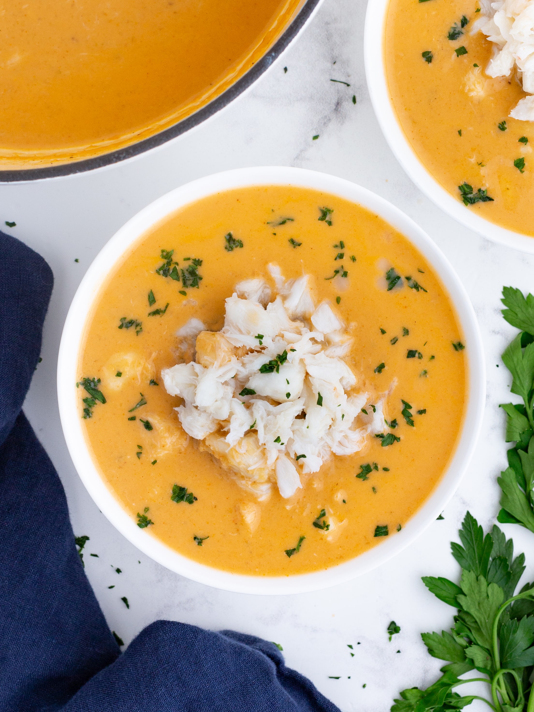 Take your Christmas dinner up a notch with this sophisticated, creamy crab  bisque