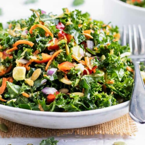 Massaged Kale Salad (Easy Lemon Dressing) - Evolving Table