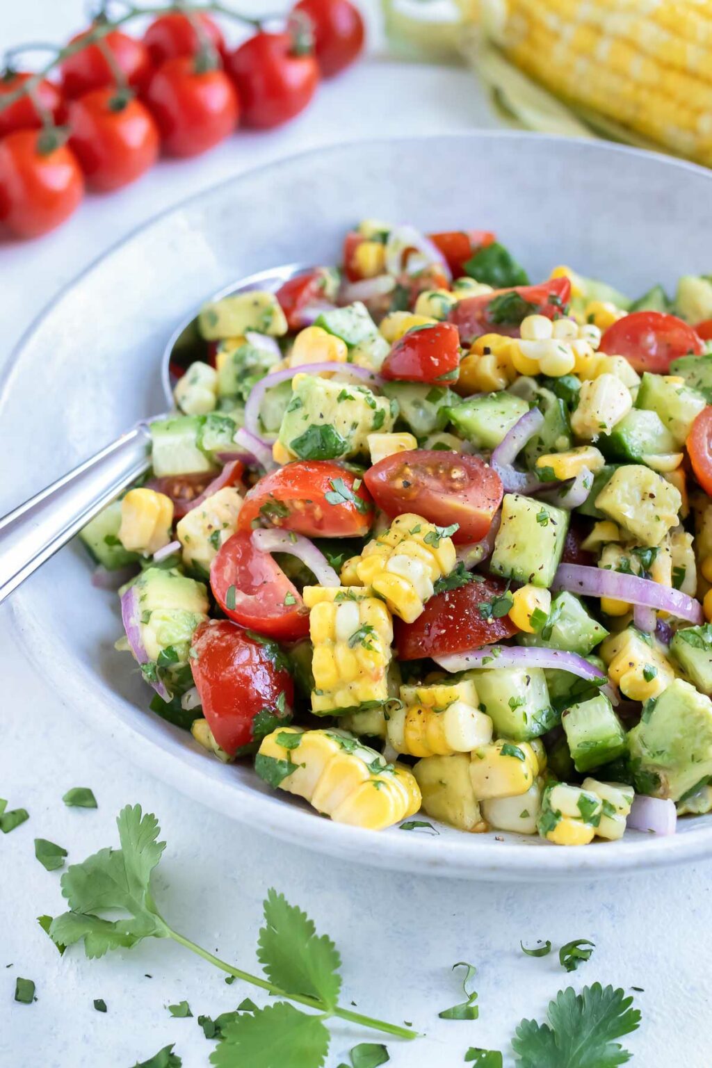 Easy Avocado Corn Salad Recipe - Evolving Table