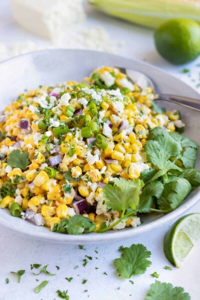 Easy Mexican Street Corn Salad - Evolving Table