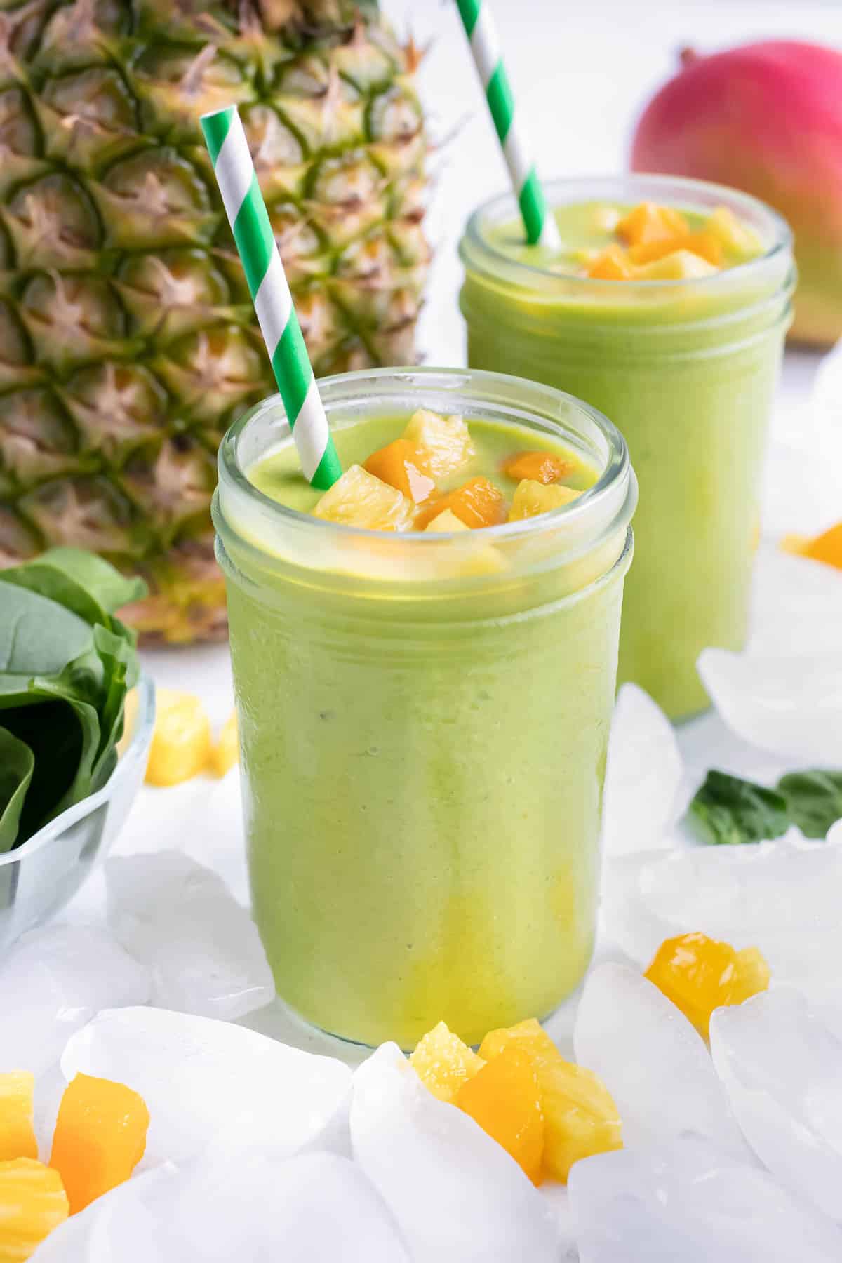 Spinach Fruit Smoothie Recipe - Evolving Table