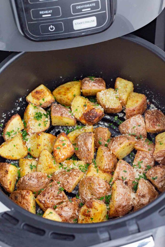 Air Fryer Roasted Potatoes - Evolving Table