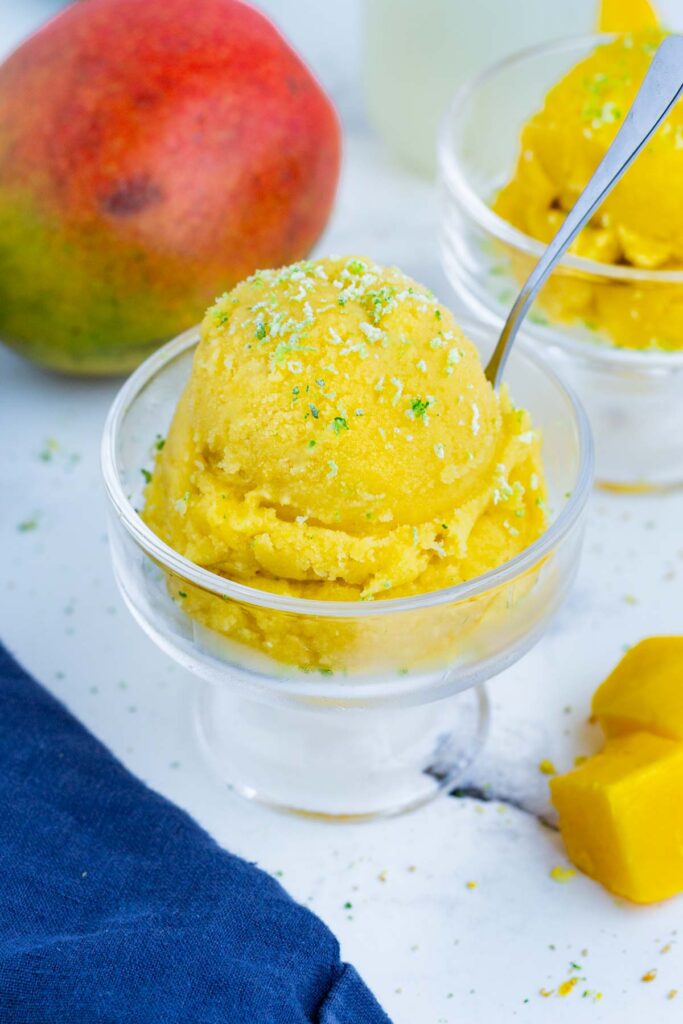 Mango Sorbet Recipe 3 Ingredients Evolving Table 6987