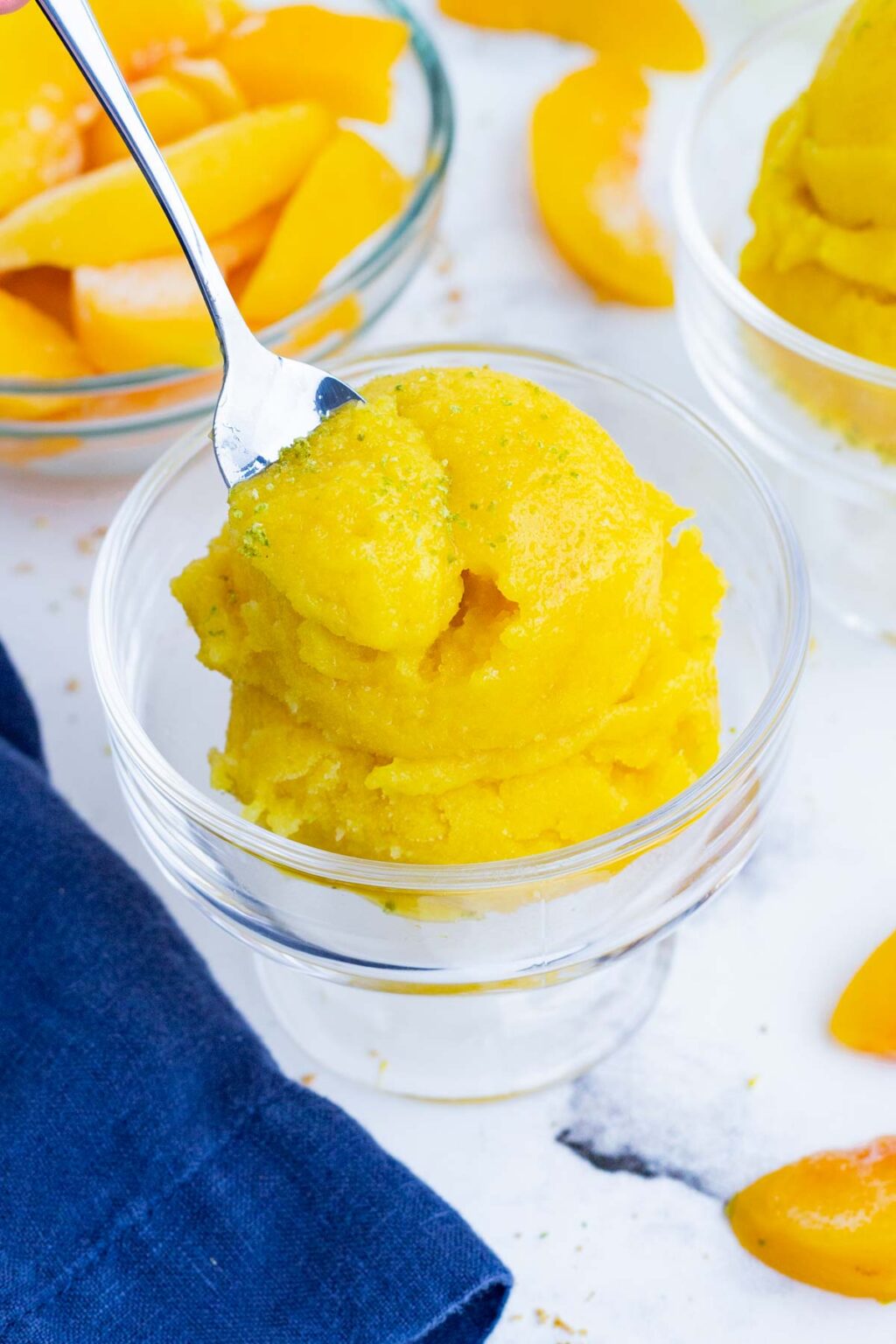 Peach Sorbet Recipe (3 Ingredients!) - Evolving Table