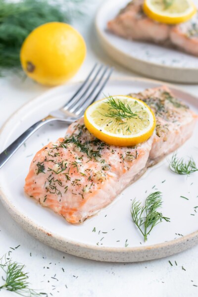 Baked Lemon Dill Salmon Recipe - Evolving Table