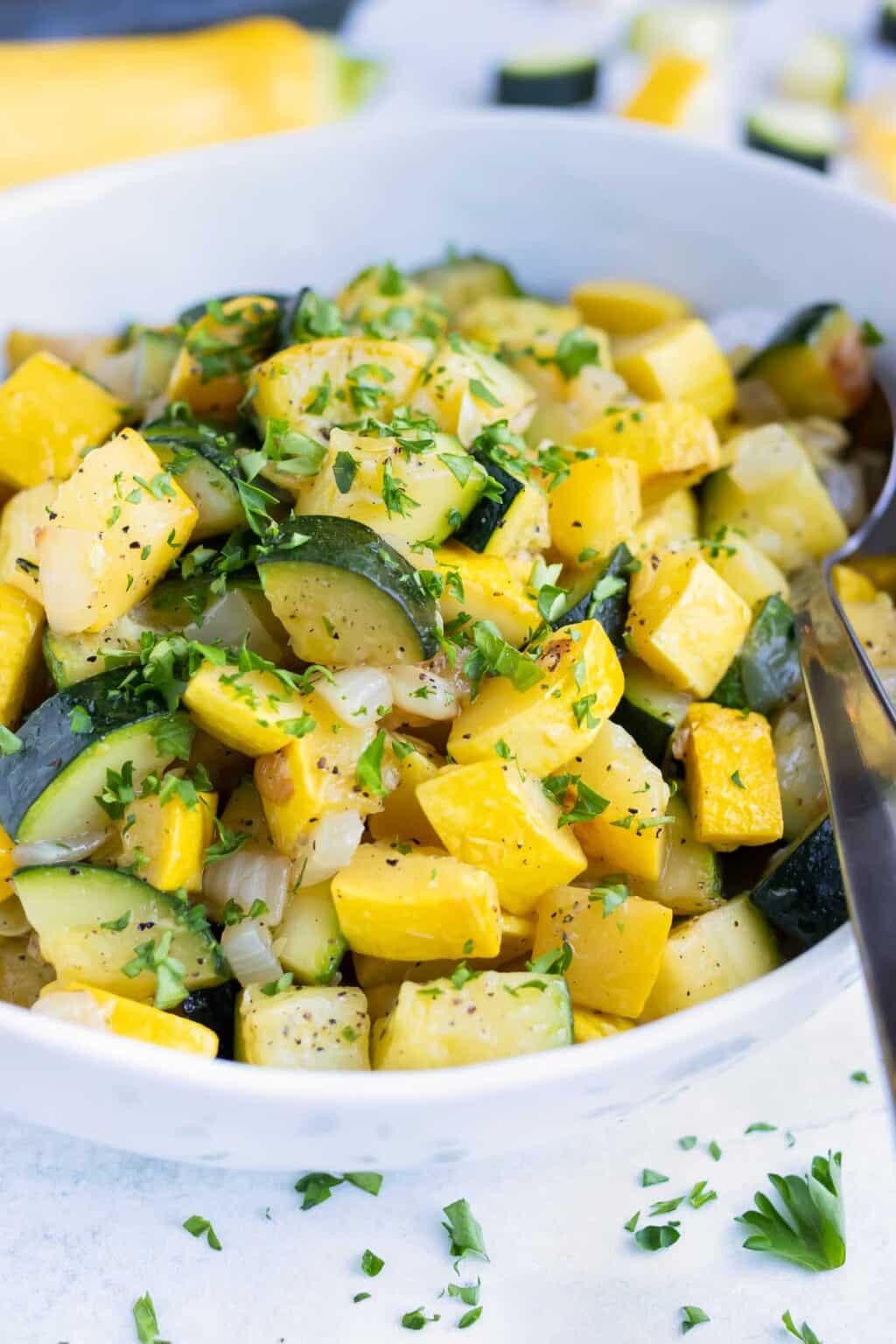 Simple Sautéed Zucchini and Squash - Evolving Table