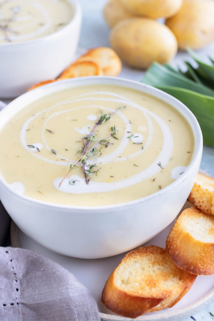 Creamy Potato Leek Soup - Evolving Table