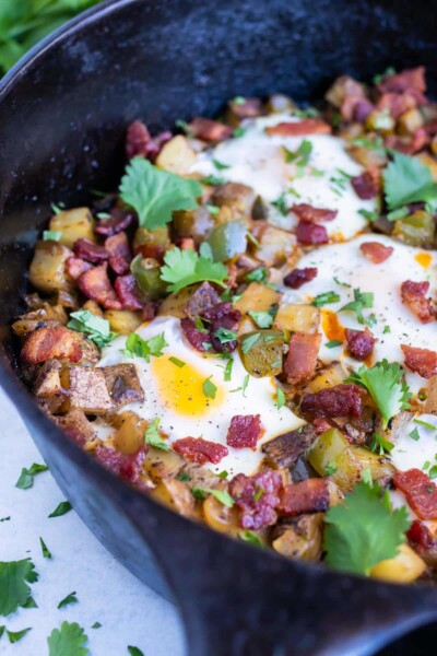 Breakfast Potato Hash with Eggs - Evolving Table