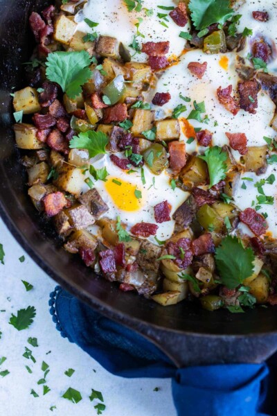 Breakfast Potato Hash with Eggs - Evolving Table