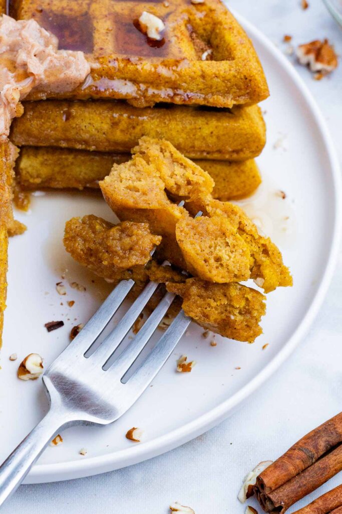 Pumpkin Waffles with Maple Cinnamon Butter