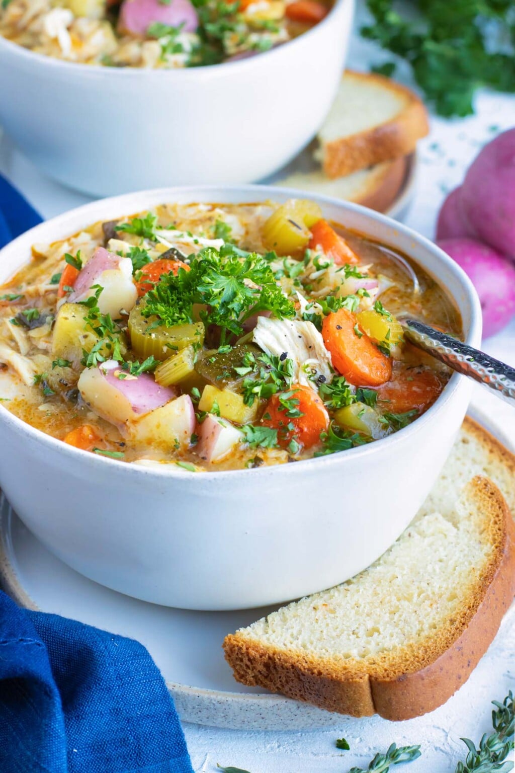 Instant Pot Chicken Vegetable Soup - Evolving Table