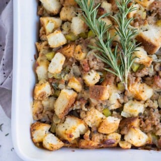 Best Sausage & Herb Stuffing Recipe - Evolving Table