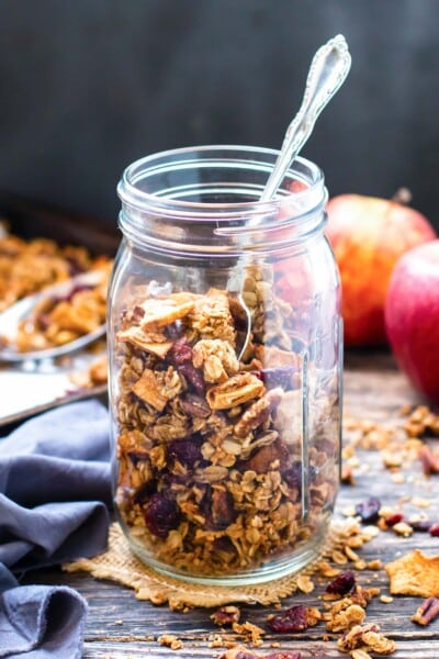 Homemade Apple Cinnamon Granola Recipe - Evolving Table