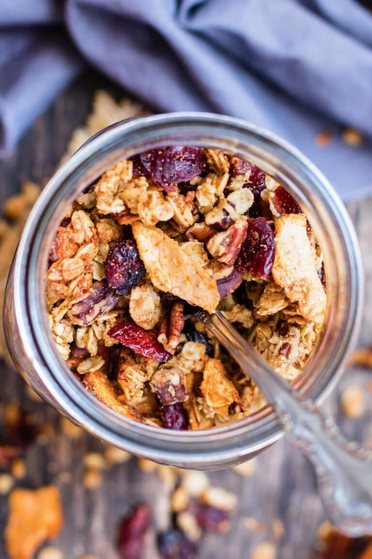 Homemade Apple Cinnamon Granola Recipe - Evolving Table