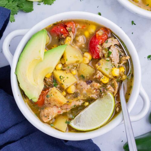 Green Chili Chicken Soup Recipe - Evolving Table