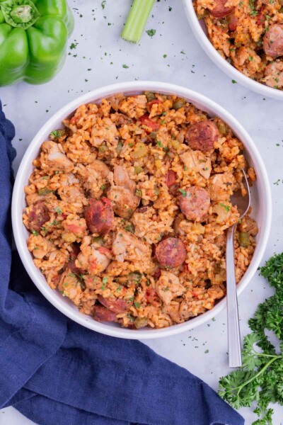 Cajun Chicken and Sausage Jambalaya - Evolving Table