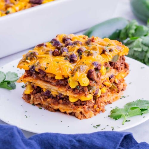 Best Mexican Taco Lasagna Recipe - Evolving Table