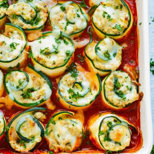 Easy Zucchini Lasagna Roll-Ups - Evolving Table