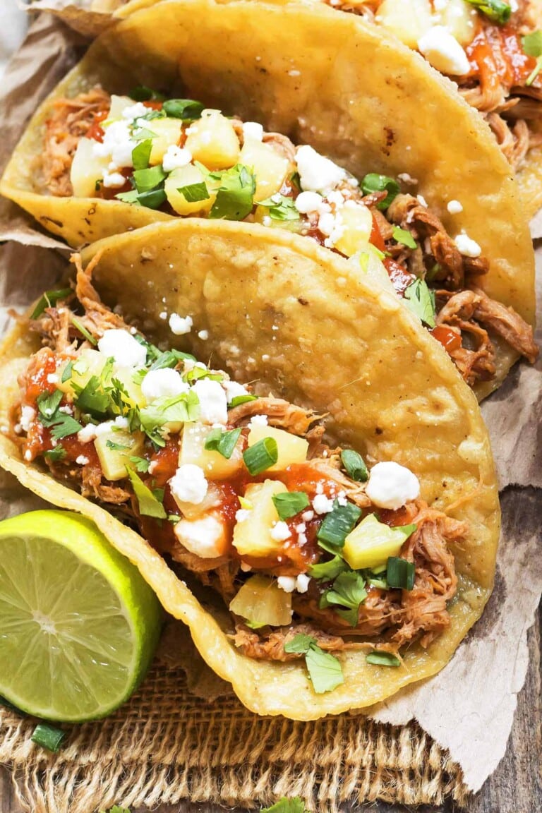 Slow Cooker Pineapple Pulled Pork Tacos | Easy Gluten Free Dinner