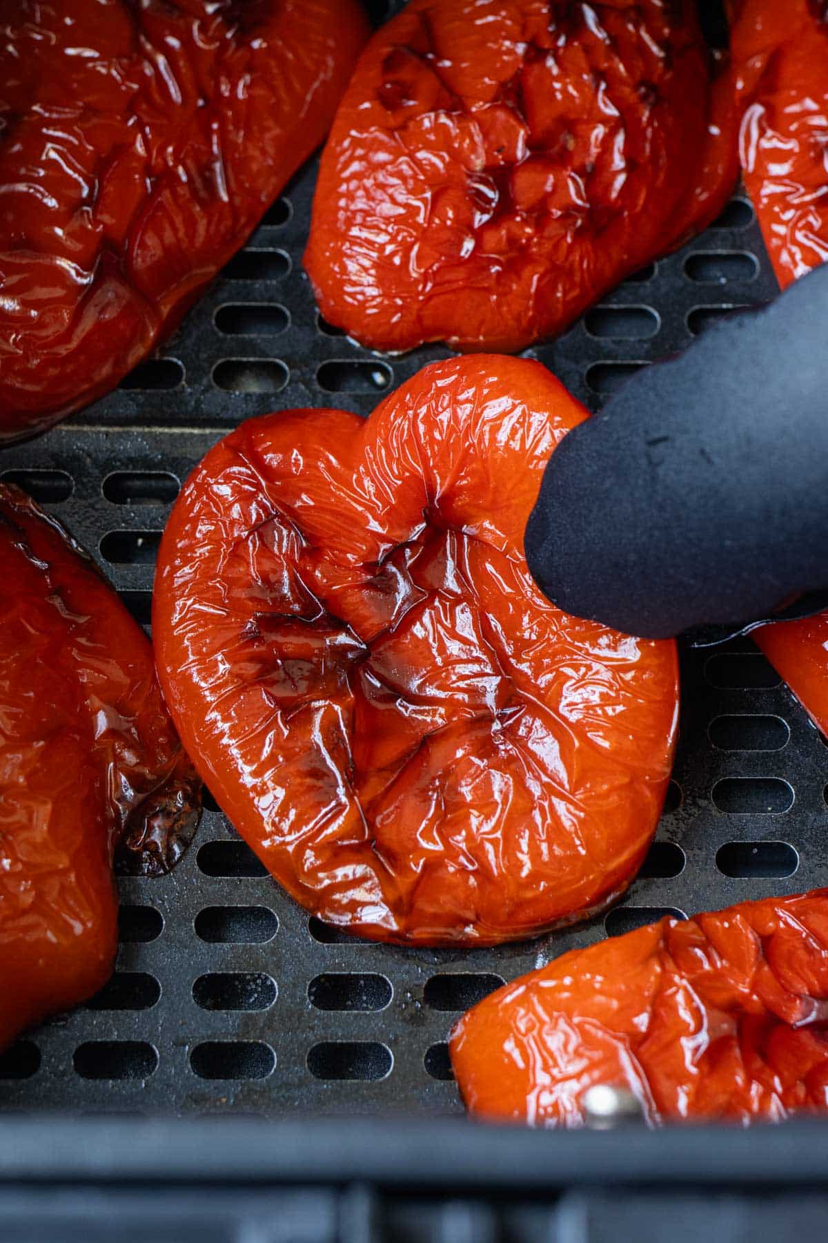 Air Fryer Roasted Red Peppers - Evolving Table