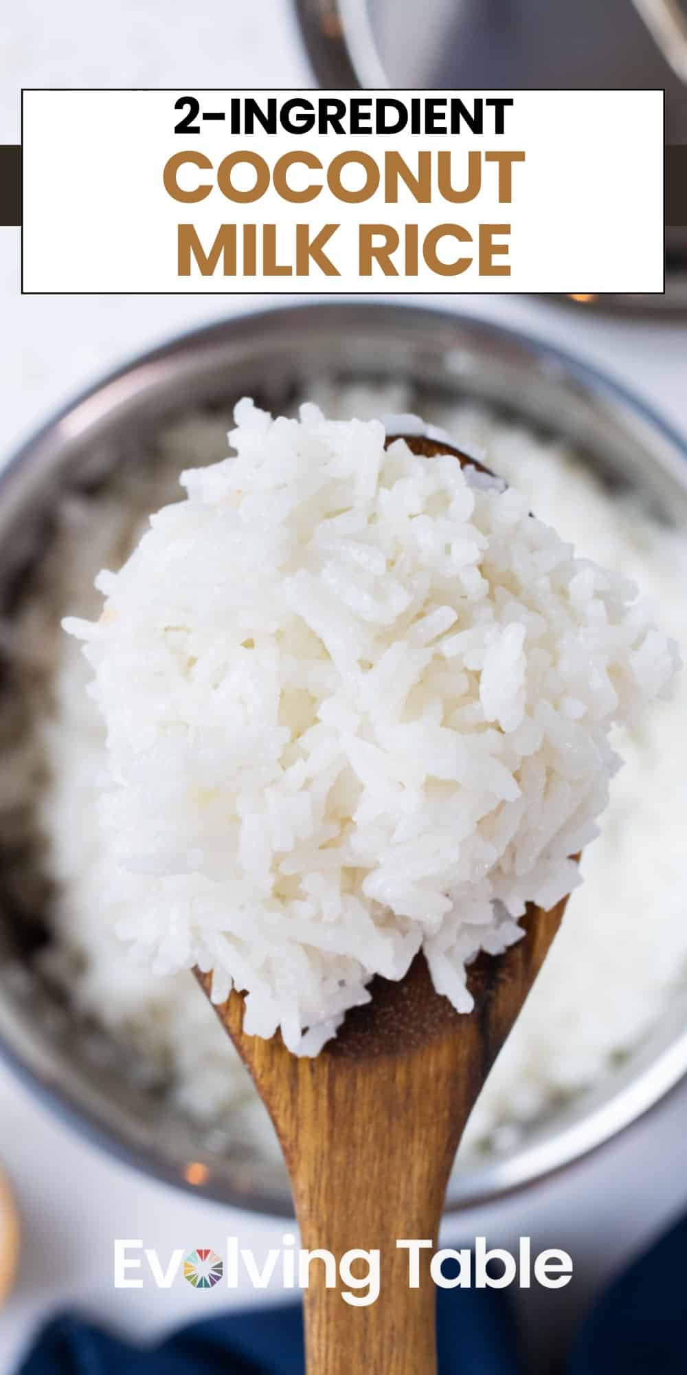 Coconut milk rice is an easy side dish with only two ingredients.